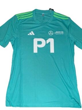 Adidas Kids' P1 Mercedes-AMG Petronas Teal Performance T-Shirt L